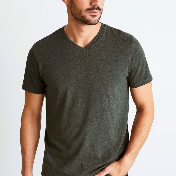 Banana Republic Men/Women Vintage V Neck Tee Small 100% Cotton Basic Gray - Picture 3 of 9
